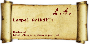 Lampel Arikán névjegykártya